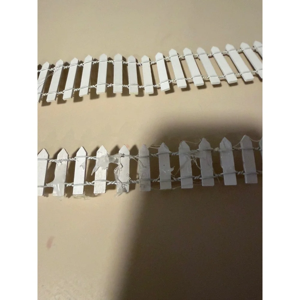 Miniature Fall Harvest Village Set Picket Fence Tractor Scarecrow Hay Bales
